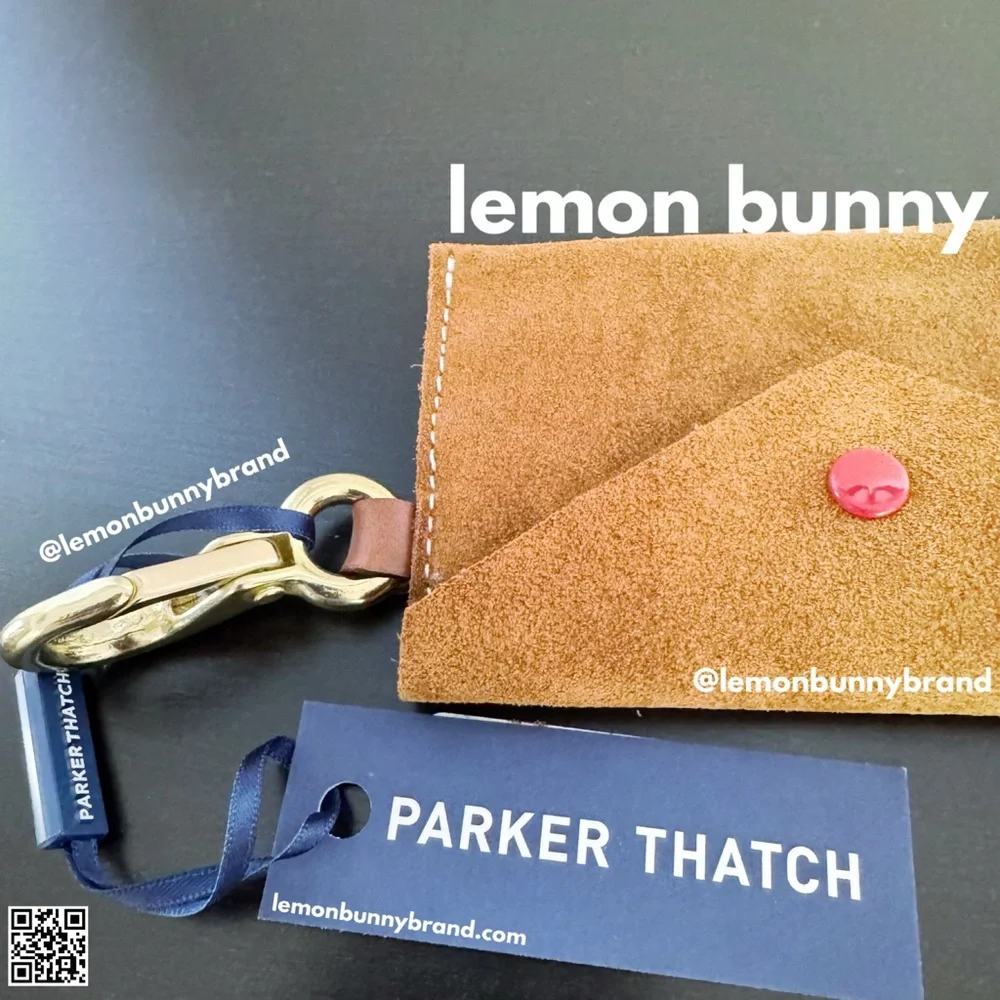 Parker Thatch Envelope Card Holder w/Keyring in Suede Caramel Brand New NWT - Picture 9 of 13